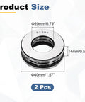 Thrust Ball Bearing 20mm Bore 40mm Outer Diameter 14mm Thick 2 Pack Chrome Steel ABEC5 Single Row Roller with Metal Cage