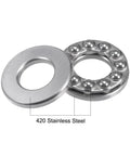 Thrust Ball Bearing 20mm Bore 40mm OD 14mm Thick Stainless Steel with Washers S51204 420 Stainless for wear resistance