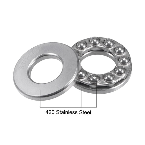 Thrust Ball Bearing 20mm Bore 40mm OD 14mm Thick Stainless Steel with Washers S51204 420 Stainless for wear resistance