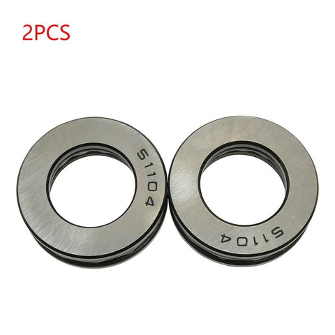 Thrust Ball Bearing 20x35x10mm Flat Single Row 2 Pack, steel, durable, shown close-up, rings and ball cage visible.