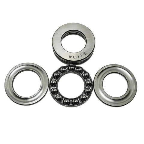 Thrust Ball Bearing 20x35x10mm Flat Single Row 2 Pack showing separate parts, built to last bearing steel for heavy-duty use.