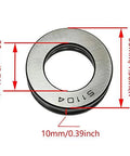 Thrust Ball Bearing 20x35x10mm Flat Single Row 2 Pack Built To Last Bearing Steel with dimensions shown.