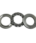 Thrust Ball Bearing 20x35x10mm Flat Single Row 2 Pack with shaft ring, seat ring, and ball cage in heavy-duty steel for crane hooks use.