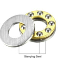 Durable Thrust Ball Bearing Set 8mm x 16mm x 5mm Bore Outer Diameter Chrome Steel 52100 Brass Cage, single direction, parts view