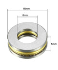 Durable Thrust Ball Bearing Set 8mm x 16mm x 5mm Bore Outer Diameter Chrome Steel 52100 Brass Cage for Precise Machinery