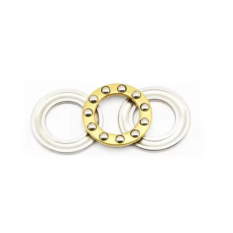 Thrust Ball Bearing 8mm Bore 22mm Outer Diameter 7mm Width Chrome Steel Single Direction 10 Pack components on white background