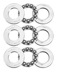 Thrust Ball Bearing Set 15mm Bore 28mm Outer Diameter 9mm Width Chrome Steel ABEC3 Single Row Three Piece Pack