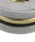 Close-up of Thrust Ball Bearing Set 3 mm Bore 8 mm Outer Diameter 3.5 mm Width Chrome Steel AISI 52100 Brass Cage Single Direction