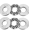 Thrust Ball Bearings 10mm Bore 24mm Outer Diameter 9mm Width Chrome Steel AISI 52100 ABEC 3, set of 2, open view showing components