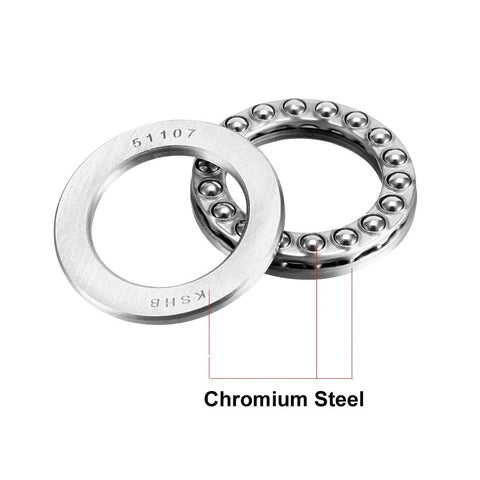 Thrust Ball Bearings 35mm Bore 52mm Outer Diameter 12mm Width Chrome Steel ABEC 3 Single Row 2 Pack close-up image