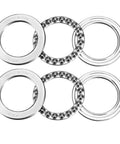 uxcell 51109 Thrust Ball Bearings 45mm x 65mm x 14mm Chrome Steel ABEC3, two sets showing inner and outer rings with ball rows