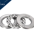 Thrust Ball Bearings Four Pack 51100 Three In One Set For Hobbyists And Pros, chrome steel components close-up view.