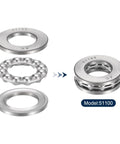 Thrust Ball Bearings Four Pack 51100 Three In One Set For Hobbyists And Pros, 10mm Bore, chrome steel, brass cage components