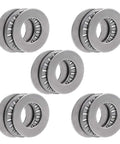 Five TC1018 Thrust Needle Roller Bearings with Washers, 5/8 inch bore, 1 1/8 inch outer diameter, for heavy duty machinery.