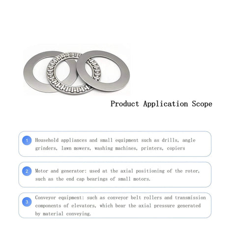 Two Pack AXK6085 High Precision Thrust Needle Roller Bearings With Washers Bearing Steel For Electric Drills Angle Grinders