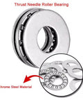 4 Sets AXK2035 Thrust Needle Roller Bearings With Washers, 20mm Bore, chrome steel, showing detailed chrome construction.