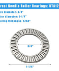 Four Pack NTA1220 Thrust Needle Roller Bearings With TRA Washers For Beefy Heavy Duty Machinery, dimensions labeled on image