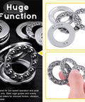 Nine Piece Thrust Needle Roller Bearing Set With Washers In Three Sizes 10x24x9Mm 17x30x9Mm And 20x35x10Mm Chrome Steel For Automobiles