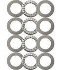 Four Pack NTA1220 Thrust Needle Roller Bearings With TRA Washers for heavy-duty machinery, chromium steel, 3/4 inch bore, 1-1/4 inch OD.