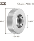 2 Pack T101 904A1 Thrust Tapered Roller Bearings 1.01 Inch Bore, 2 Inch Outer Diameter, 0.6299 Inch Thick Chrome Steel With ABEC 3 Precision