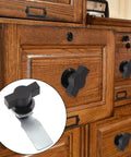 Two Pack Thumb Operated Offset Cam Lock Fits On Panels Up To Nine Millimeters Thick With T Handle Swing Knob Turn Cam Lock For Machine Cabinets And Drawers installed on wooden drawers