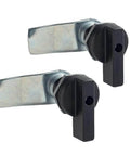 Two Pack Thumb Operated Offset Cam Locks For 1-7mm Door Thickness, 0.8 Inch Hole, Zinc Alloy Lock Body With ABS Handle, Black Cam Locks