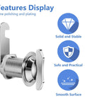 Secure RV compartments, cabinets and drawers with a thumb operated offset cam lock featuring a 1 inch cylinder for doors up to 0.75 inch thick, offering durable zinc alloy construction, reliable non locking protection, and easy access.