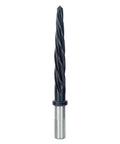 Bridge Reamer With Half Inch Shank And Almost Six Inch Length TiAlN Coated Construction Reamer For Metal Ideal For Structural Steel Iron Aluminum Wood And Plastic Works With Hand Drills Drill Presses And Magnetic Drills On The Job Site, front view