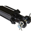 Close-up of Workhorse Double Acting Tie Rod Hydraulic Cylinder for Agriculture, 2 Inch Bore 10 Inch Stroke, welded construction
