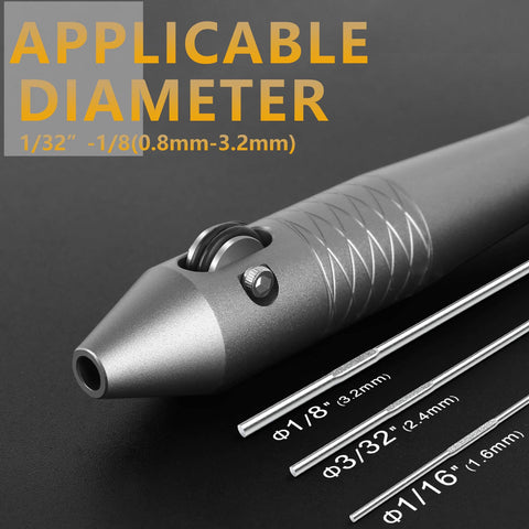 Efficient TIG Pen Finger Feeder for precise wire feeding, with wide holder for 1/32 to 1/8 inch rods, high-grade aluminum, Sonnler.