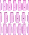 Alumina nozzles from 68 Piece TIG Torch Consumables Kit for PTA DB SR WP 17 18 26, sizes 4-7, durable and precise welding accessories.