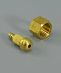 TIG Welding Torch Fitting Connector Adapter M16x1.5 Gas And Water Quick Connector Self Locking For TIG Torch, brass components on gray surface.