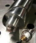 Back Purge Plugs For TIG Welding One To One Point Five Inch Pipe And Tube Set Of Two with tapered fit, close-up view on metal surface.
