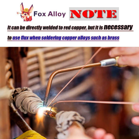 Phosphorus Copper Brazing Rods BCuP2 2mm 20 Pcs Self Fluxing used for TIG welding pipes and HVAC refrigeration applications by Fox Alloy.