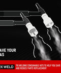 87-Piece TIG Welding Accessories Torch Kit showcasing gas-saving feature for WP-17, WP-18, and WP-26 torches.