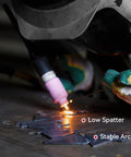 Close-up of welding with ER308L Stainless Steel TIG Welding Rod 1 16th Inch Diameter 16 Inch Length 5 Pound Pack, showcasing stable arc