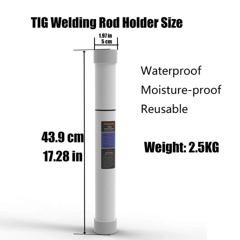 TIG Welding Rod Holder for ER308L set, waterproof, moisture-proof, 17.28 in height, 1.97 in diameter, reusable, weight 2.5 KG.
