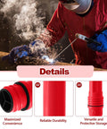 Red 40 Inch TIG Welding Rod Storage Canisters Two Pack With Airproof Waterproof ABS Construction details with welder in background