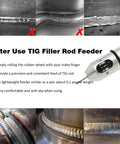 Close-up of Ergonomic TIG Welding Finger Feeder for Precise Wire Feed and Safer Filler Metal No Fuss Pencil Style Wire Tool.