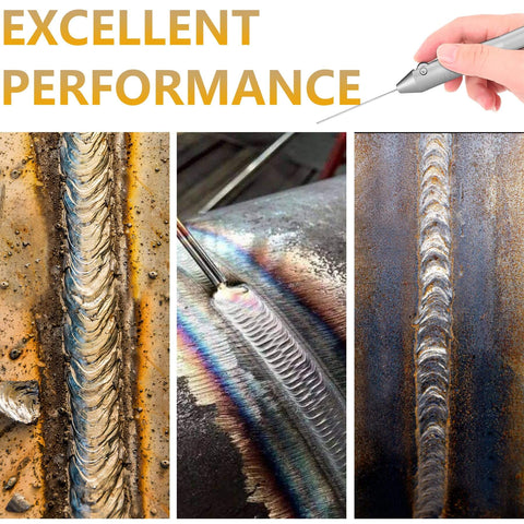 Efficient TIG Pen Finger Feeder for precise wire feeding in welding; image shows weld seams and TIG pen in use.