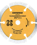 3.5-inch diamond blade for 5.8 Amp Compact Circular Saw Kit With Laser Guide, Plunge Cut Depth Control, cuts tile and cement