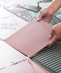 Installing tiles using 500 Piece Wide Tile Spacers And Levelers Set For Ceramic Tile And Stone Installation One Eighth Inch Thick Cross Spacers