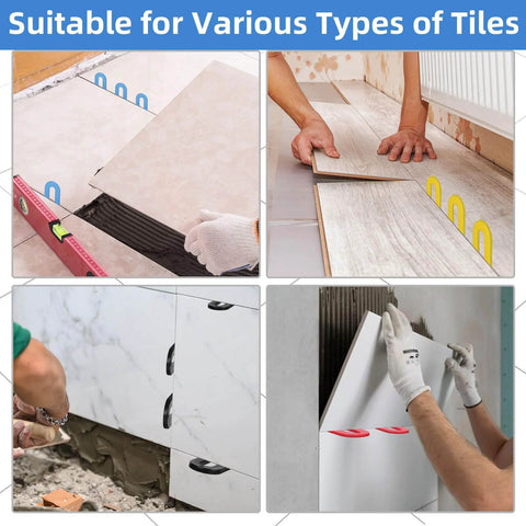 Image showing 1/16 Inch Plastic Horseshoe Shims U Shaped Tile Spacers for level and consistent grout lines in tile installation.