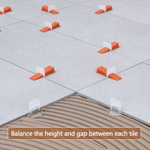 2000 Piece Tile Leveling System Clips For Professional Ceramic Tile And Stone Installation With 1.5 Millimeter Minimum Grout Joint