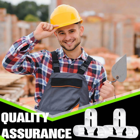 Smiling worker in hard hat at construction site with 10Mm Tile Spacers 400 Pcs Pack For Brick Wall Separator Three Way Leveling System Clips
