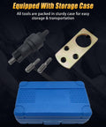 Pro Grade Timing Chain Guide Rail Pin Removal Tool Set For Mercedes Benz Engine Timing Inner Chain Slider Pin Extractor Remover Kit With Durable Storage Case, showing components and blue case