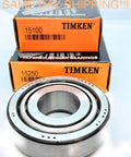 Quality US Made 15100 15250 Tapered Roller Bearing Set Cone and Cup with Timken boxes in background