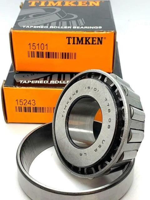 Made In USA Timken 15101 15243 Tapered Roller Bearing Cone Race Replacement for axle and hub designs, front view