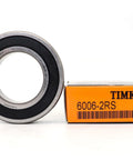 Timken 6006-2RS double rubber seal bearing 30x55x13mm with packaging, ideal for machinery and automotive use.