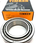 Timken Premium Taper Roller Bearing Set 47 for Industrial Equipment 45.24x73.43x19.56 close-up with packaging